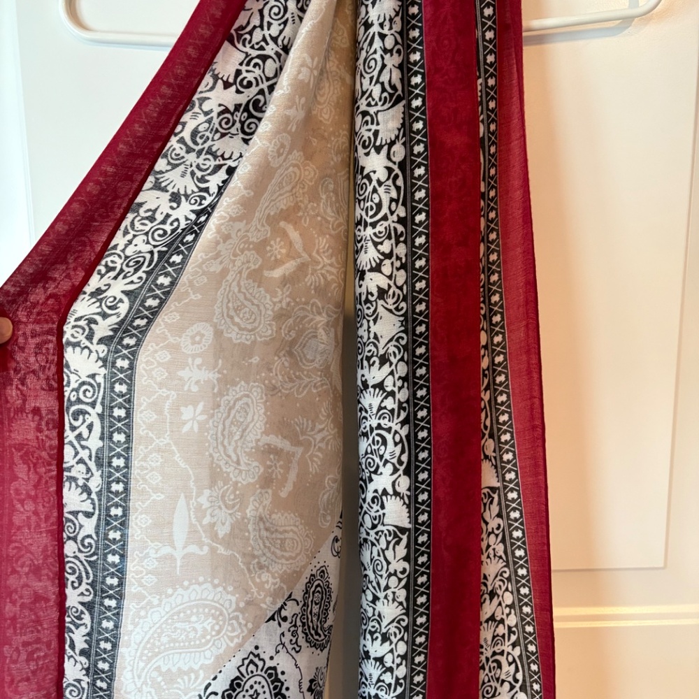 Long Shawl Scarf Paisley Boho Cotton and Viscose Excellent Condition